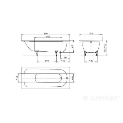 Ванна стальная 160x75 см Kaldewei Saniform Plus 112500010001 (Mod.372-1)