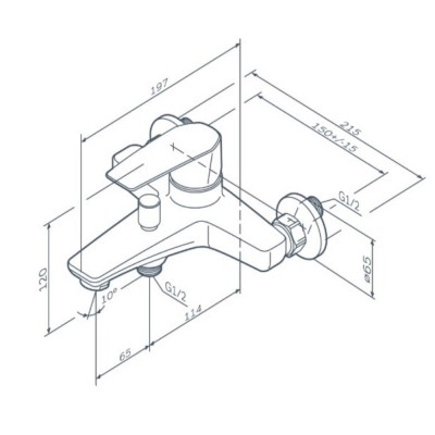 Смеситель для ванны AM.PM F90E10022 Gem, черный Смеситель для ванны AM.PM F90E10022 Gem, черный