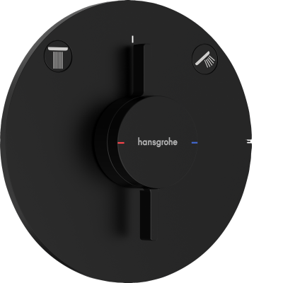 Наружная часть термостата на 2 потребителя Hansgrohe DuoTurn S 75418670, черный матовый