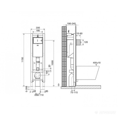 Инсталляция для унитаза OLI QUADRA 722019 (135974) Инсталляция для унитаза OLI QUADRA 722019 (135974)