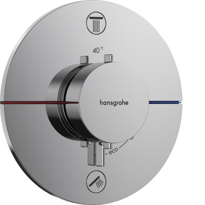 Наружная часть термостата на 2 потребителя Hansgrohe ShowerSelect Comfort S 15554000, хром