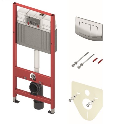 Инсталляция для унитаза TECEbase 9.400.405 (инсталляция+панель смыва хром глянцевый+крепеж+прокладка)
