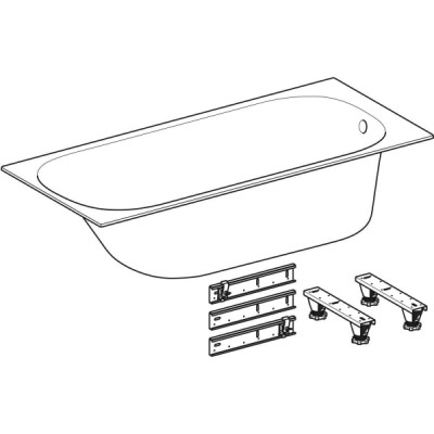 Ванна прямоугольная 160x70см Geberit Soana 554.001.01.1, (с ножками, цвет белый)