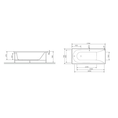 Каркас для ванной AM.PM Spirit W72A-170-070W-R2, 170х70 см