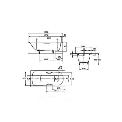 Ванна стальная 180х80 см Kaldewei Saniform Plus 112800010001 (Mod.375-1)