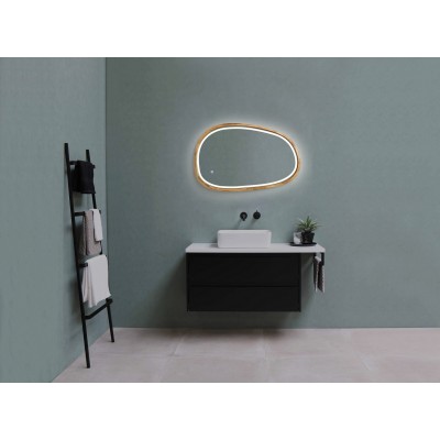Зеркало асимметричное 500х800мм Luxury Wood Dali, (LED, дуб натуральный)