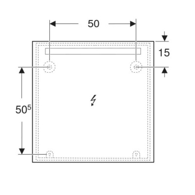 Зеркало 70см Geberit Option Basic Square 502.806.00.1, подсветка сверху по горизонтали