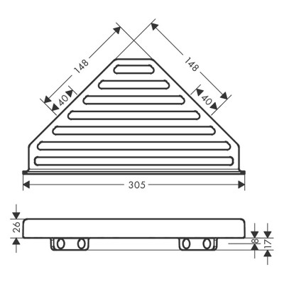 Полочка угловая Hansgrohe ADDSTORIS 41741670, цвет черный матовый
