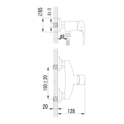 Смеситель для душа Imprese JESENIK, хром, (15140)