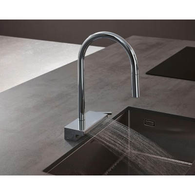 Смеситель для кухни с выдвижным душем Hansgrohe AQUNO SELECT M81 73831000, (3jet, sBox, хром)