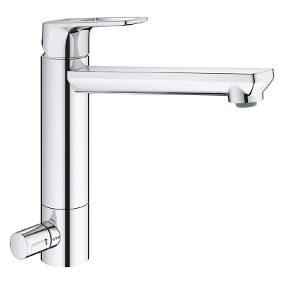 Смеситель для мойки со встроенным запорным клапаном Grohe BAULOOP 31713000 M-size, хром