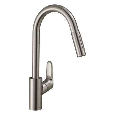 Смеситель для кухни Hansgrohe FOCUS 31815800 с выдвижным изливом, (нержавеющая сталь)