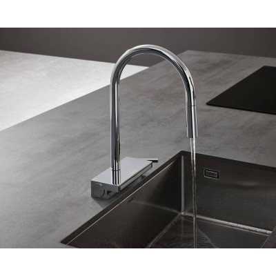 Смеситель для кухни с выдвижным душем Hansgrohe AQUNO SELECT M81 73831000, (3jet, sBox, хром)