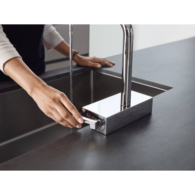 Смеситель для кухни с выдвижным душем Hansgrohe AQUNO SELECT M81 73831000, (3jet, sBox, хром)