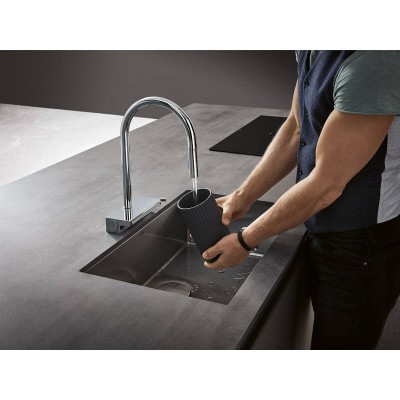 Смеситель для кухни с выдвижным душем Hansgrohe AQUNO SELECT M81 73831000, (3jet, sBox, хром)