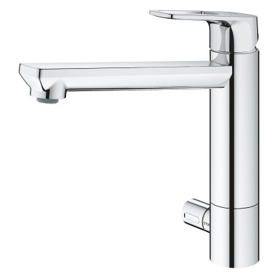 Смеситель для мойки со встроенным запорным клапаном Grohe BAULOOP 31713000 M-size, хром Смеситель для мойки со встроенным запорным клапаном Grohe BAULOOP 31713000 M-size, хром