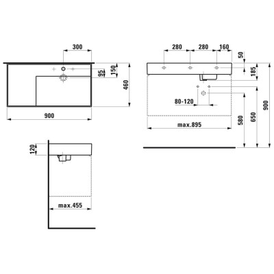 Умывальник Laufen KARTELL H8103390001111 (900*460 мм, белый)