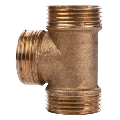 Тройник латунь 1"  Наружная-Наружная-Наружная  217-1Б