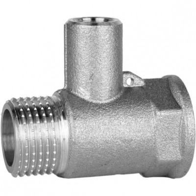 Тройник для датчика температуры никелированный VA 1/2″ВР х М10 х 1/2″НР штампованный усил.А0202А(нк)