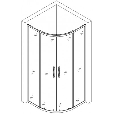 Душевая кабина полукруглая без поддона WISLA N90GB BRAVO