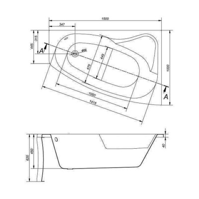 Ванна акриловая Cersanit SICILIA NEW 150x100 правая