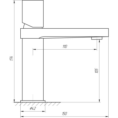 Смеситель для умывальника TOPAZ SARDINIA TS 08201-H30 Смеситель для умывальника TOPAZ SARDINIA TS 08201-H30