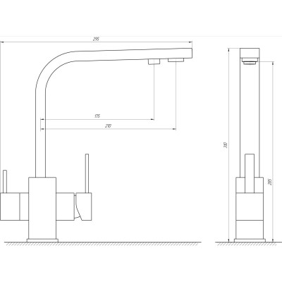 Смеситель для кухни под осмос Globus Lux LAZER GLLR-0111-3-TITANIUM Смеситель для кухни под осмос Globus Lux LAZER GLLR-0111-3-TITANIUM
