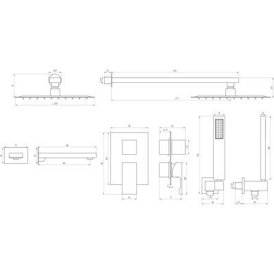 Смеситель для душа встроенный TOPAZ ODISS TO 08115-H13-BL Смеситель для душа встроенный TOPAZ ODISS TO 08115-H13-BL