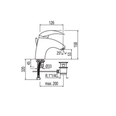 Смеситель для умывальника TRES STYL 148103 Смеситель для умывальника TRES STYL 148103