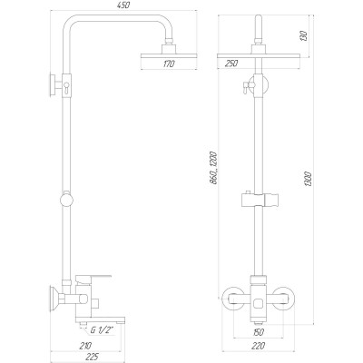 Душевая система DOMINO MALIBU DMS-0005
