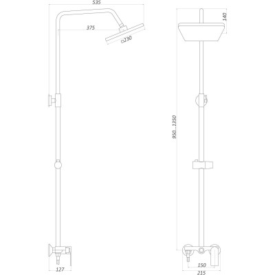 Душевая система Globus Lux LAGUNA GLA-0005N Душевая система Globus Lux LAGUNA GLA-0005N