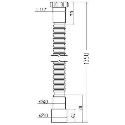 Гибкая труба Waterstal АС-10132 1 1/2″ х 40/50 с гайкой 1350мм