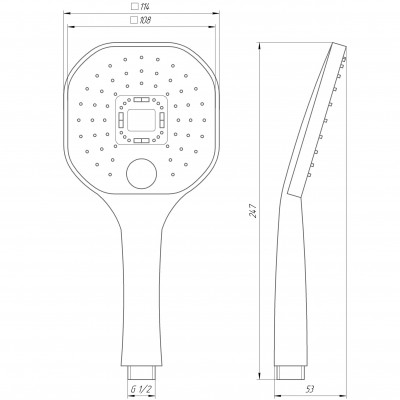 Душевая лейка Globus Lux NS-003-BB