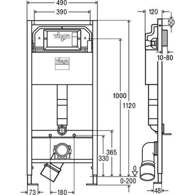 Инсталляция для подвесного унитаза Prevista Dry VIEGA 771973