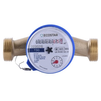 Счетчик холодной воды ECOSTAR DN20 3/4" без штуцера L110 E-C 4,0