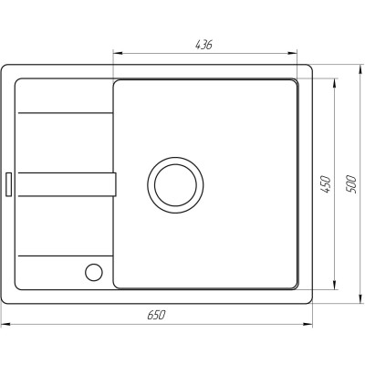 Гранитная мойка Globus Lux ONE графит 650х500мм-А0001