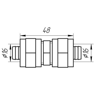 Муфта промежуточная APE ITALY 703 L 16x16 Муфта промежуточная APE ITALY 703 L 16x16