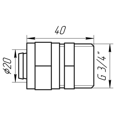 Муфта с наружной резьбой APE ITALY 701 L 3/4"x20