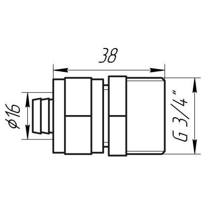 Муфта с наружной резьбой APE ITALY 701 L 3/4"x16