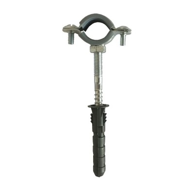 Хомут в сборе CR 1/2" (20-23мм) с винтом-шурупом 8*80 и дюбелем в уп., серый Хомут в сборе CR 1/2" (20-23мм) с винтом-шурупом 8*80 и дюбелем в уп., серый