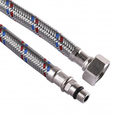 Шланг для смесителя Solomon (нерж.) М10х1/2" 1,2м HY6201 B кор. Шланг для смесителя Solomon (нерж.) М10х1/2" 1,2м HY6201 B кор.