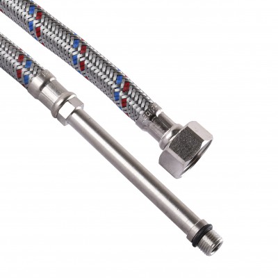 Шланг для смесителя Solomon (нерж.) М10х1/2" 0,6м HY6201 A LONG-штуцер 70мм Шланг для смесителя Solomon (нерж.) М10х1/2" 0,6м HY6201 A LONG-штуцер 70мм