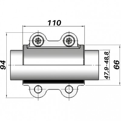Ремонтный хомут OBA AGAflex DN40(47,9–48,8 мм)