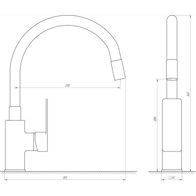 Смеситель для кухни DOMINO MALIBU DMM-203LR-GP-BLACK Смеситель для кухни DOMINO MALIBU DMM-203LR-GP-BLACK