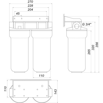 Система 2-х ступенчатой очистки Optima OP-02, 3/4"