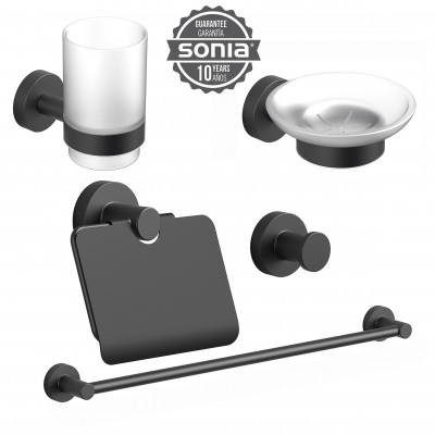 Набор аксессуаров для ванной SONIA ASTRAL KIT BLACK 185788 ( 5 предметов)