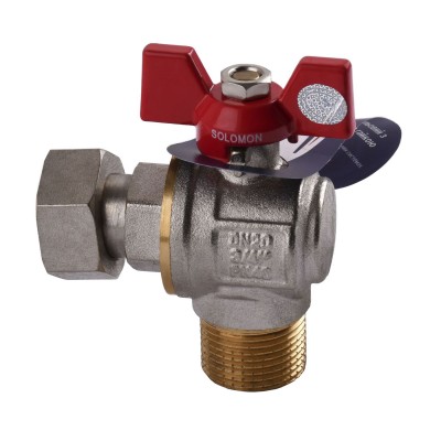 Кран шаровый угловой с накидной гайкой SOLOMON 3/4" НВ PN40 160402