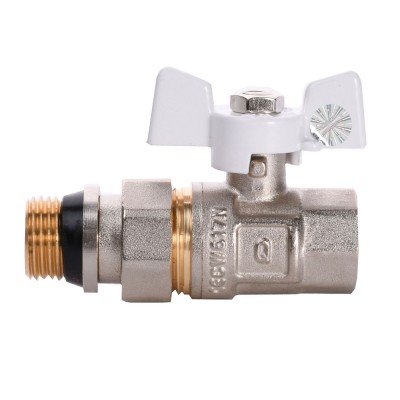 Кран шаровый прямой с американкой Q PROFESSIONAL QP003 PN40 1/2" антипротечка, Белая бабочка Кран шаровый прямой с американкой Q PROFESSIONAL QP003 PN40 1/2" антипротечка, Белая бабочка
