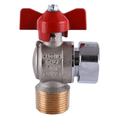 Кран шаровой котловый 3/4" 301208R угловой с накидной гайкой TECNOVIELLE S.p.A. Кран шаровой котловый 3/4" 301208R угловой с накидной гайкой TECNOVIELLE S.p.A.