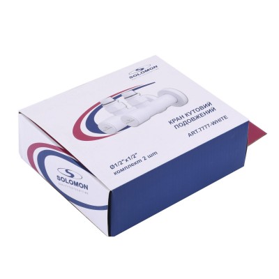 Набор Кран вентильный угловой с американкой SOLOMON LUX 1/2" 7777 (2шт.) WHITE Набор Кран вентильный угловой с американкой SOLOMON LUX 1/2" 7777 (2шт.) WHITE